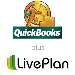 quickbooks_liveplan Quickbooks and LivePlan corporate logos