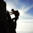 Mountain climber; business challenges concept