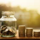 Jar of coins for small business funding