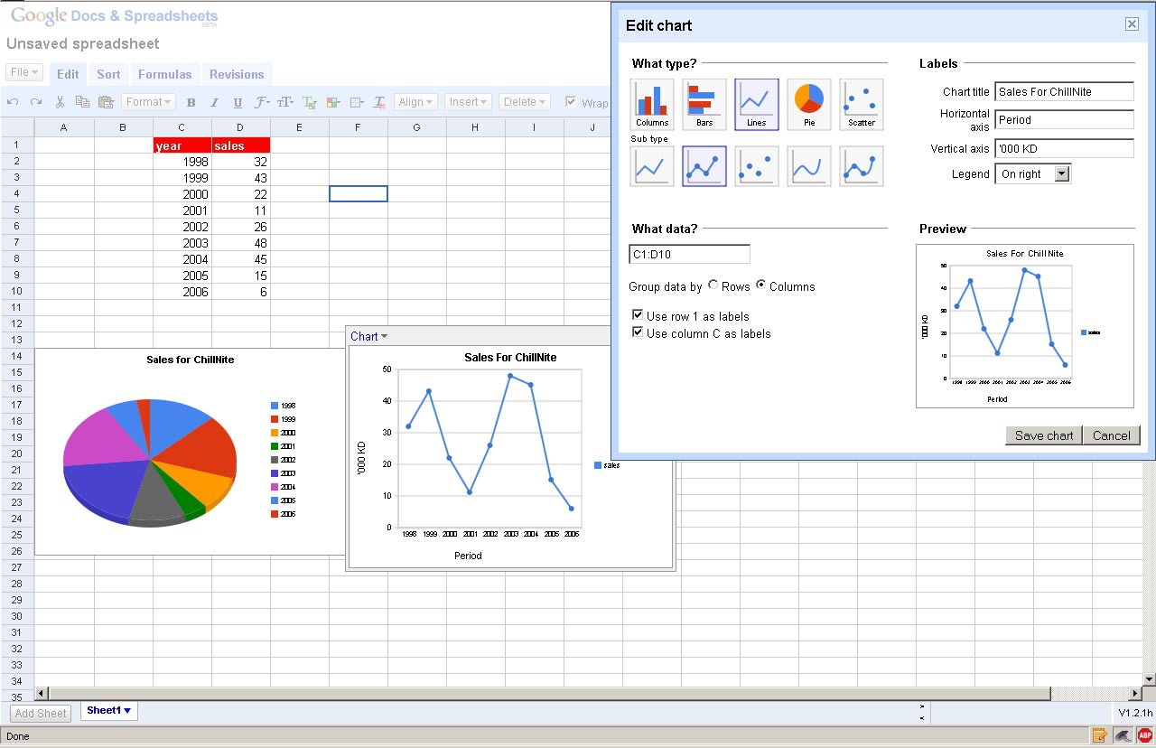 google spreadsheet for windows 10