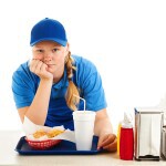 Unhappy Employee At Fast Food Restaurant