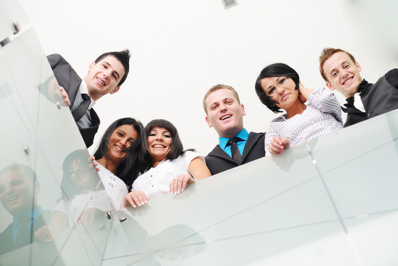 Employees smiling