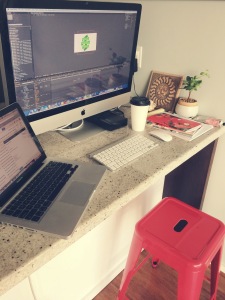 Lindsay's workspace.