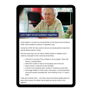 This email has a positive tone, highlights easy (and free!) ways to continue to support those at risk, and includes a subtle call-to-donate at the end of the email without feeling pushy.